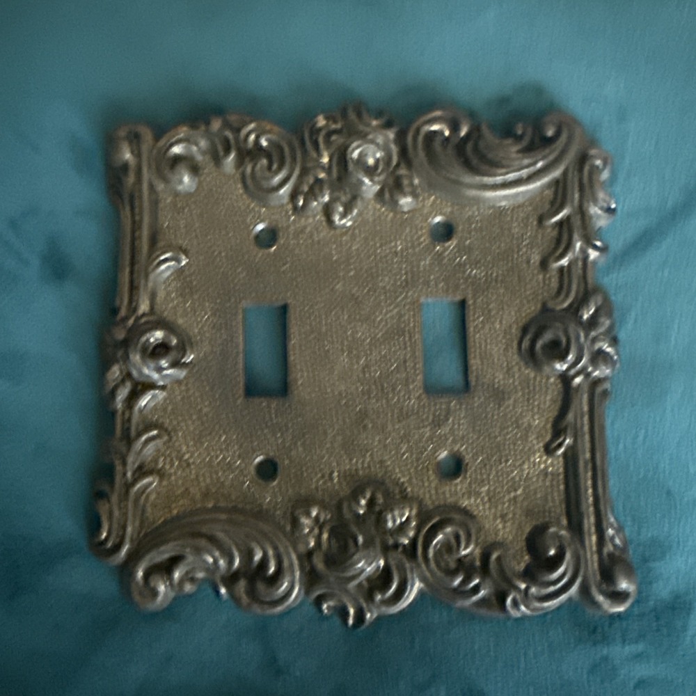 VTG American Tack & Hardware Double Light Switch Cover Plate Brass 1967